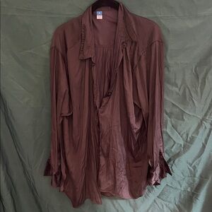 Old Navy Women's Satin Black Button Down Shirt